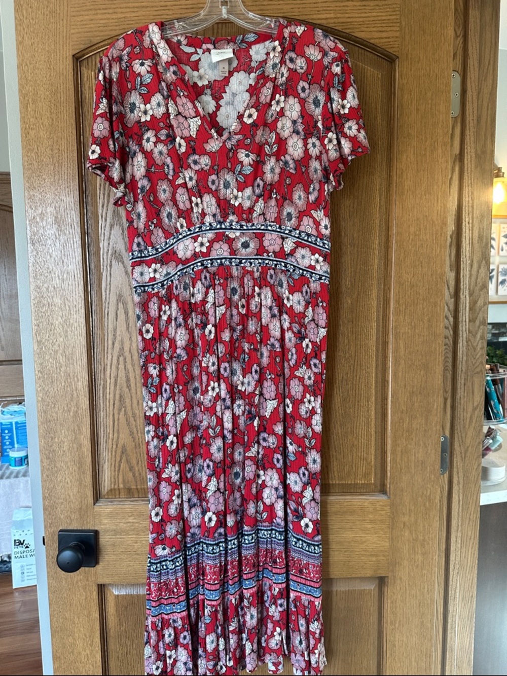 Knox Rose Red Floral Maxi Dress with Pink Accents